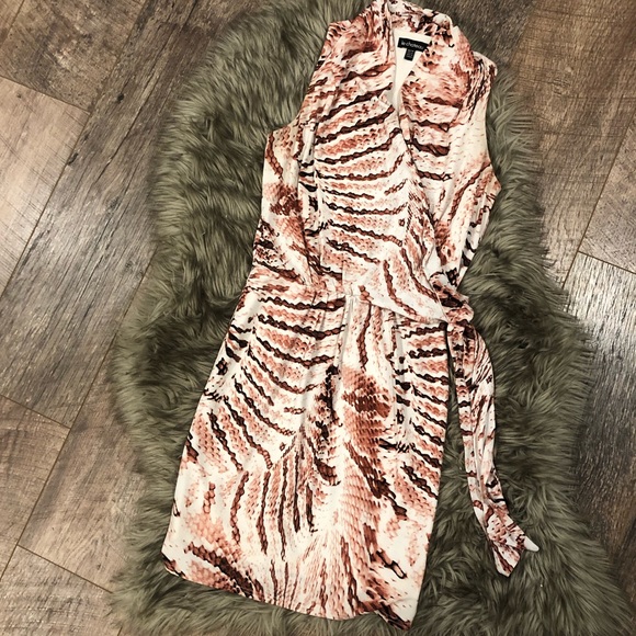 Le Chateau Pink Snake Print Wrap Dress - Picture 5 of 5